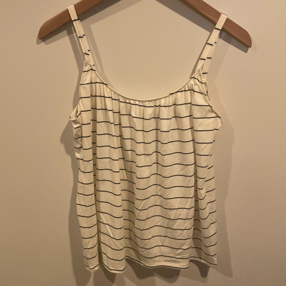 Garnet Hill Striped Tank Top, Size M